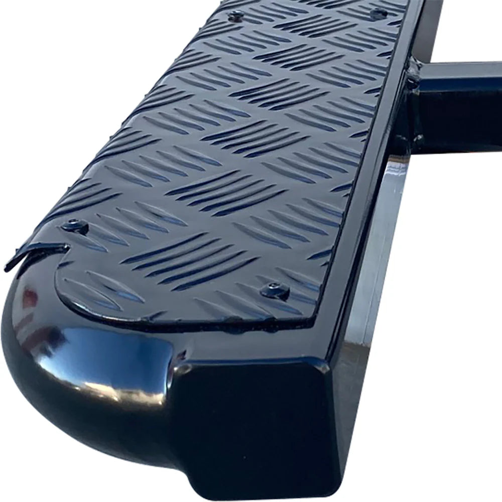 Ford Ranger PX1 PX2 PX3 FLAT Rock Sliders / Side steps - P/C Ally Checkerplate Tread (SUPPLIED & FITTED IN STORE ONLY)