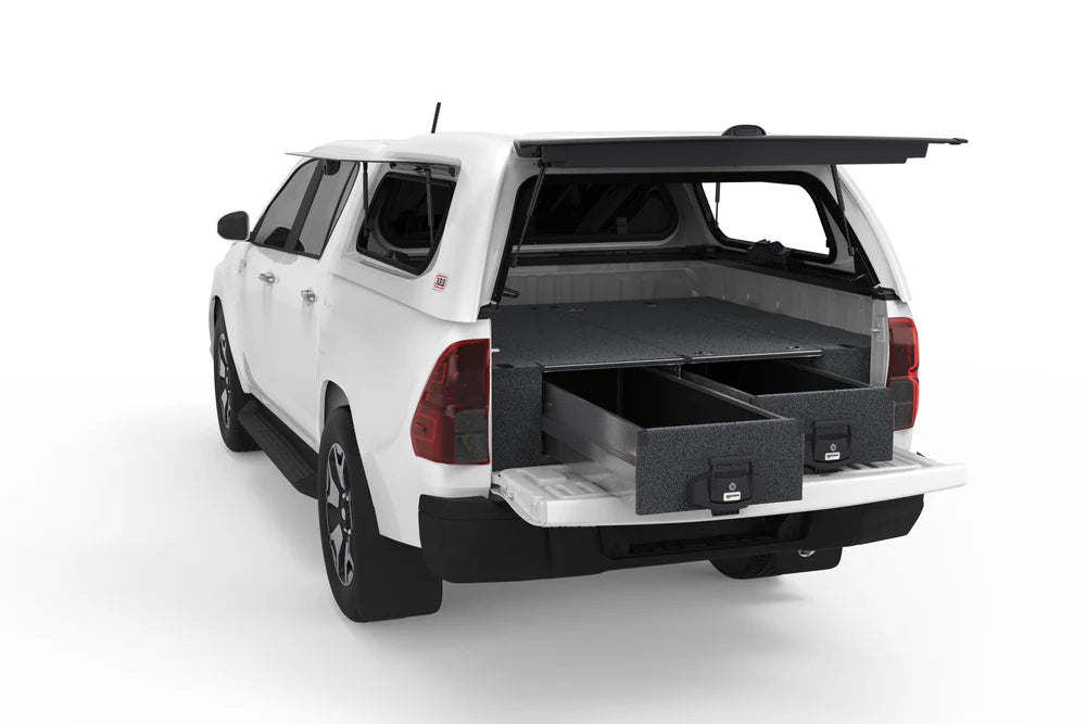 HILUX DUAL CAB N80 4WD INTERIORS FIXED FLOOR DRAWERS (SUPPLIED & FITTED IN STORE ONLY)