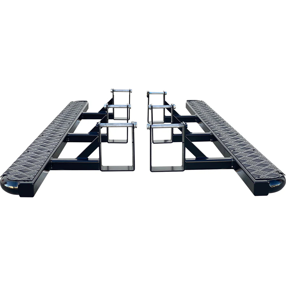 ISUZU DMax 2021+ FLAT Rock Sliders / Side Steps - P/C Ally Checkerplate Tread (SUPPLIED & FITTED IN STORE ONLY)