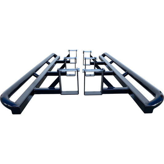 Toyota Hilux N80 ANGLED Rock Sliders / Side Steps - Powdercoated (SUPPLIED & FITTED IN STORE ONLY)