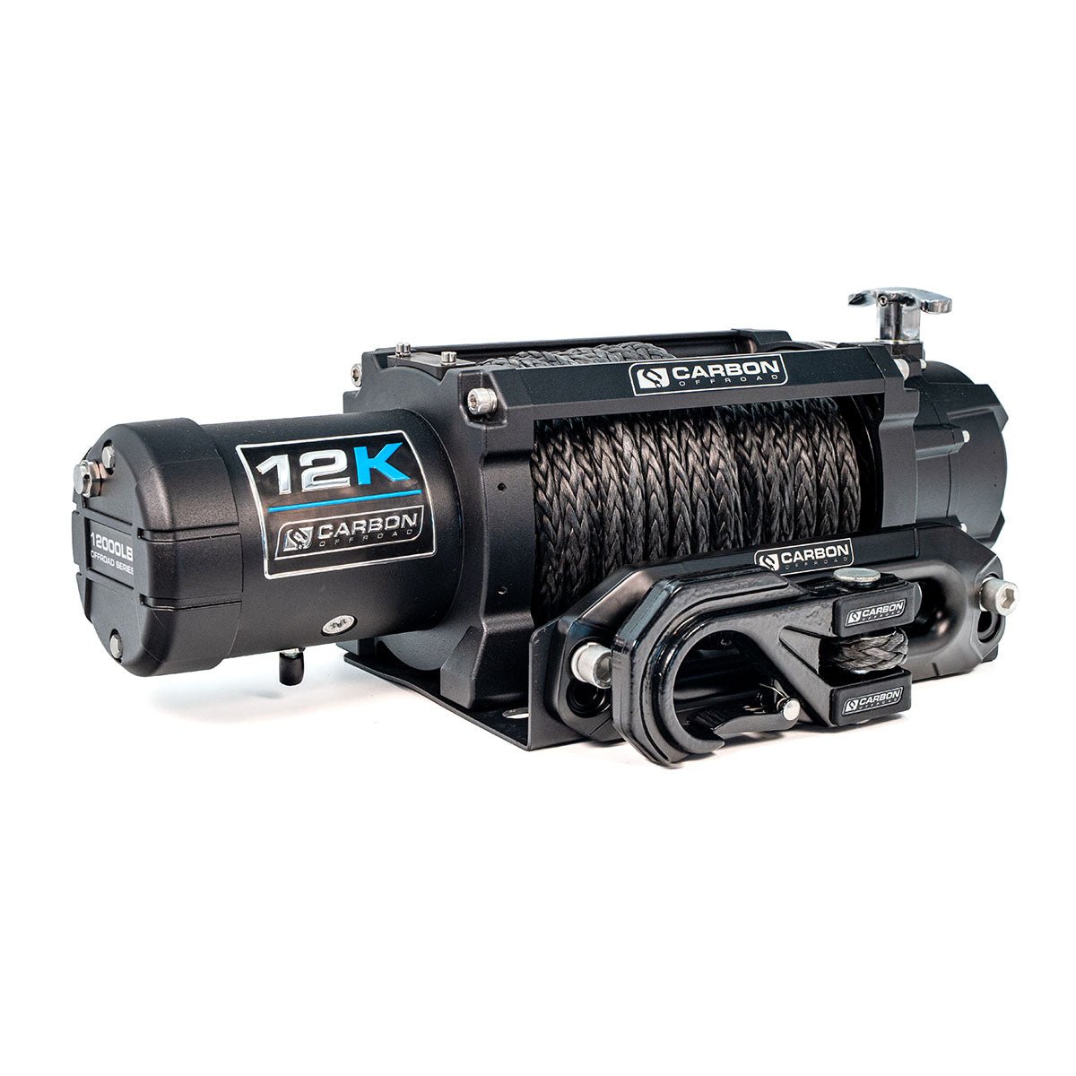 Carbon 12K - 12000lb Winch V3X with MegaPro Hook - 24V - Image 2