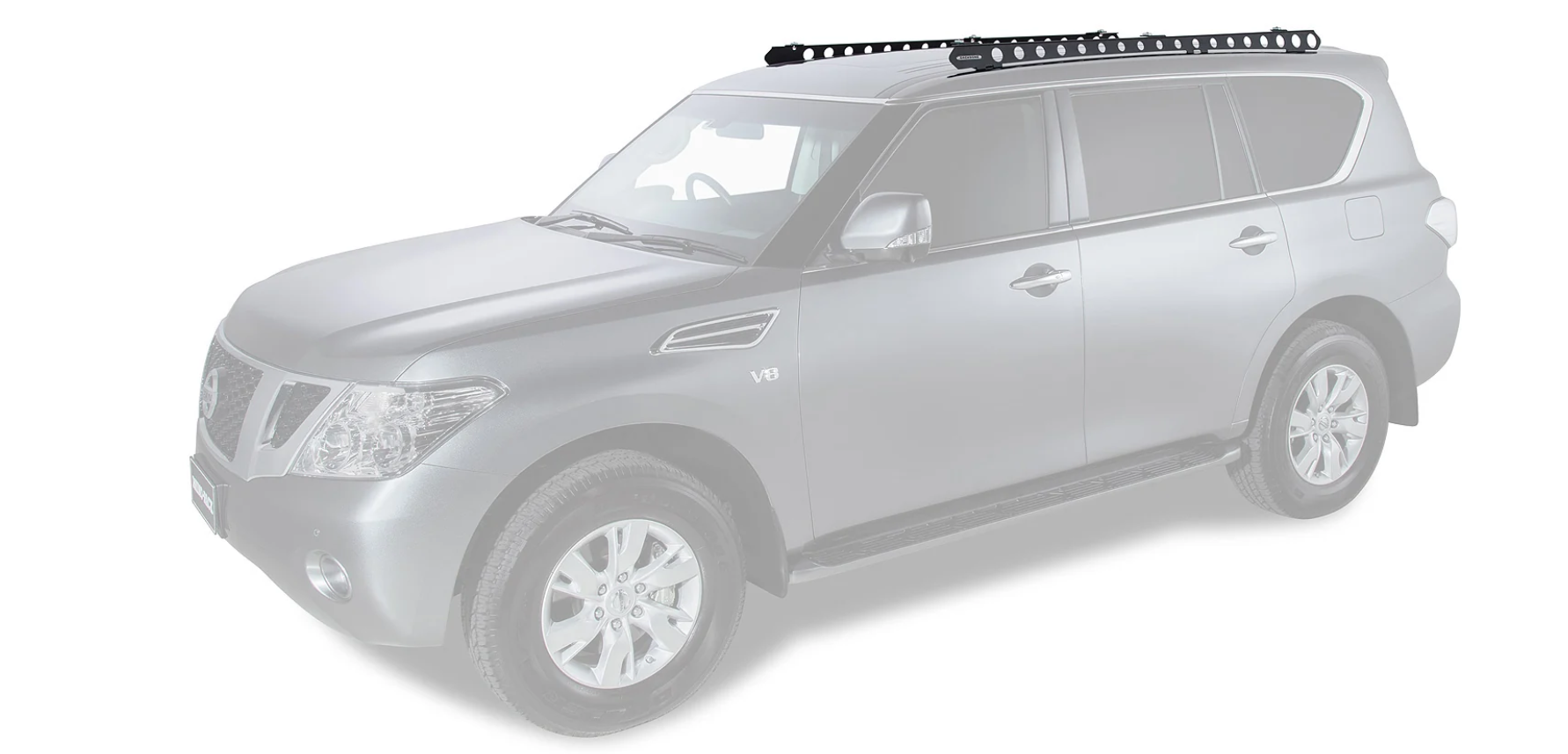 NISSAN PATROL Y62 ROOF RACKS RHINO PIONEER 6 PLATFORM WITH BACKBONE