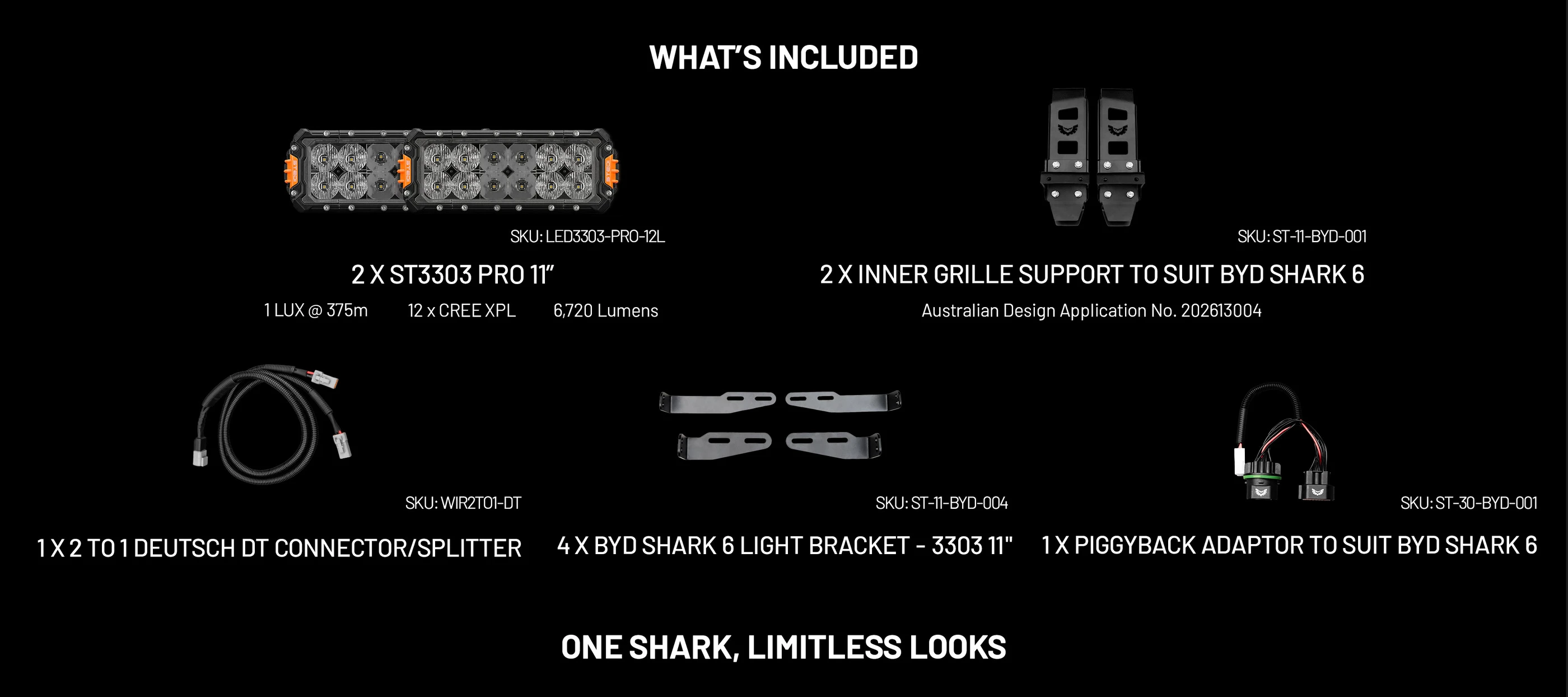 BYD Shark ST3303 11 Inch Light Bar Mounting Kit - Image 2